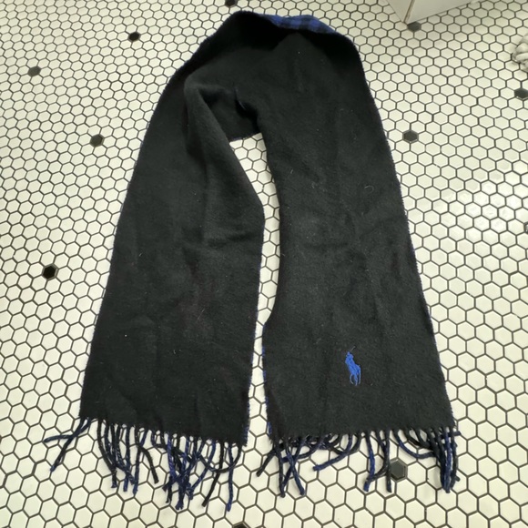Polo Ralph Lauren lambs wool blend reversible plaid  scarf one size - Picture 2 of 5